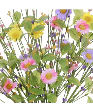 Yawwind 6 Pack Spring Flower Picks - 17 Inch Tall Artificial Flower and Berry Stems for Easter Decor - Spring Flower Arrangement (YE/PK/VT) - Buy Online on GoSupps.com