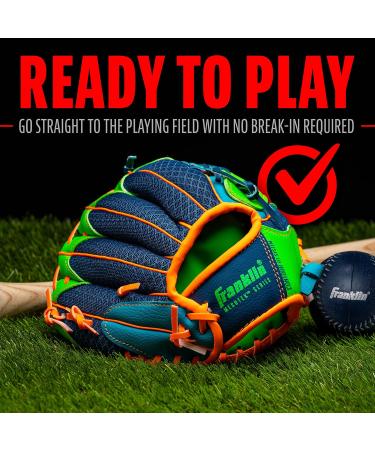 Shop Franklin Sports 9.5 Teeball Fielding Glove & Ball Set - Navy/Lime/Orange | International Shipping Available - Buy Online on GoSupps.com