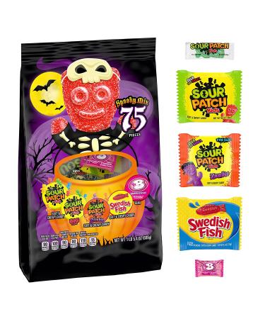 SOUR PATCH KIDS & SWEDISH FISH Halloween Candy Variety Pack - 75 Trick or Treat Bags - Buy Online on GoSupps.com
