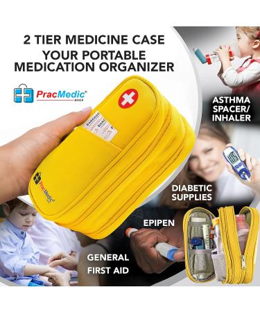 PracMedic Bags Epipen Carry Case - Insulin Cooler Travel Case for Diabetic Supplies - Yellow Diabetic Supply Bag - Buy Online on GoSupps.com