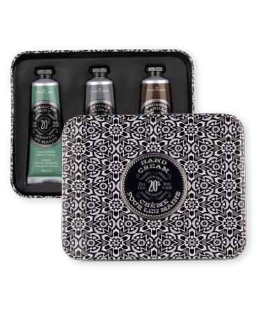 La Chatelaine Hand Cream Trio Tin Gift Set | Unisex | Father's Day | Ready-To-Gift Decorative Tin | Plant-Based | Made in France with 20% Organic Shea Butter (Moroccan Mint  Vetiver Cedar  Bourbon Vanilla) Gray Mosaic 1 ...
