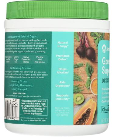 Amazing Grass Green Superfood Detox & Digest 7.4 oz - Organic Greens for Digestive Health - Buy Online on GoSupps.com