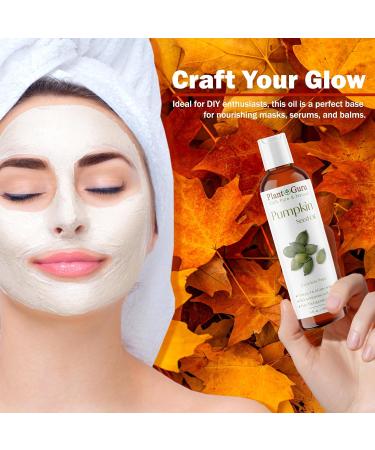 Plant Guru Pumpkin Seed Oil 8 fl. oz. Cold Pressed 100% Pure & Natural Carrier Ideal for Skin Face Body and Hair Moisturizer. Great for DIY Creams Lotions and Lip Balms. - Buy Online on GoSupps.com