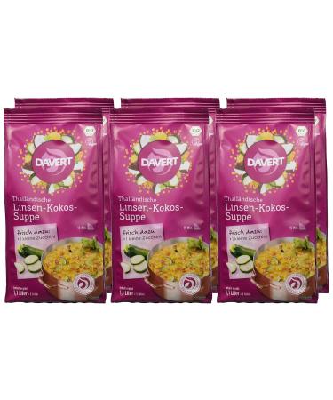 Davert Thai Lentil Coconut Soup - Organic Pack of 6 (6 x 170g) | International Shipping Available - Buy Online on GoSupps.com