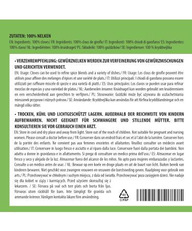 Organic Whole Cloves (125g) - 100% Natural Vegan Spice (4.4 oz) - Pack of 1 - Buy Online on GoSupps.com