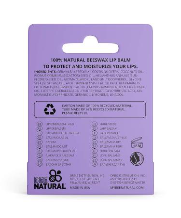 Buy Bee Natural Lip Balm Acai Berry - Organic Moisturizing Lip Care for Soft Lips | 1 Pack - Buy Online on GoSupps.com