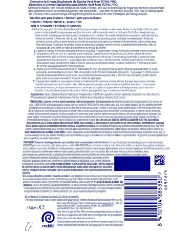 Reckitt Benckiser Veet for Men Body Cream for Hair Removal In Shower For Men Normal Skin 150ml - Buy Online on GoSupps.com