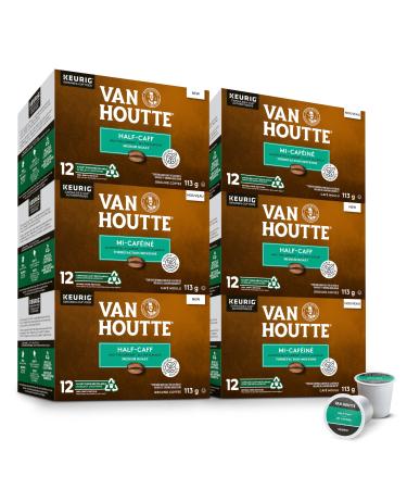 Van Houtte Half Caff K-Cup Coffee Pods 72 Count For Keurig Coffee Makers Half Caff 72 Count ( Pack of 6 )