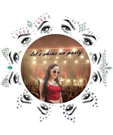 SHINEYES Music Festival Face Jewels Rhinestone Rave Gems - Crystal Birthday Party Stickers & Temporary Tattoos - No.03 - Buy Online on GoSupps.com