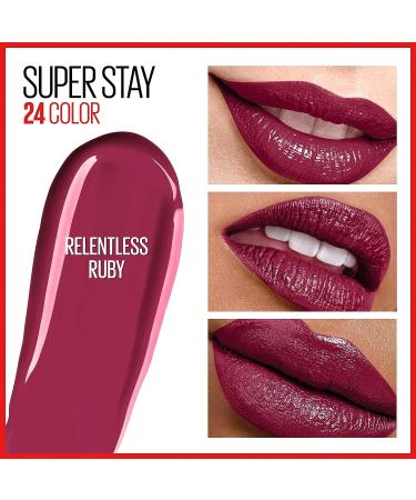 Maybelline Super Stay 24-Hour Liquid Lipstick & Balm Set - Relentless Ruby | Long Lasting, Highly Pigmented Color | Ruby Red Shade | 1 Count - Buy Online on GoSupps.com
