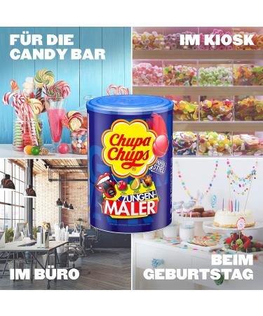 Chupa Chups Tongue Painter Lollipops - Box of 100 (Cola Cherry Orange) | Fun Color-Changing Treats for All Ages - Buy Online on GoSupps.com