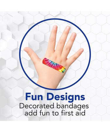Colorful Tie Dye Adhesive Bandages 0.75 x 3 350 ct - Fun Designs for First Aid & Wound Care - Buy Online on GoSupps.com