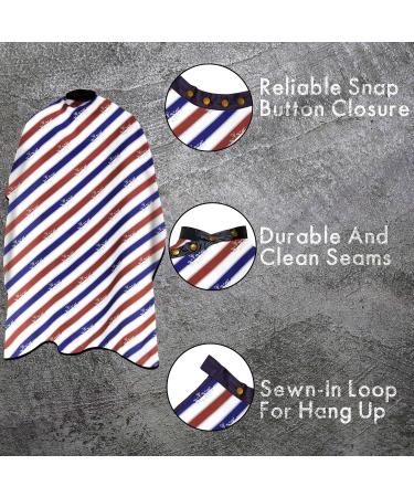 King Midas Barber Cape - Vintage Striped Hair Cutting Cape for Barbers | International Shipping - Buy Online on GoSupps.com