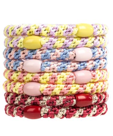 J.Carp 8 Pezzi di Accessori Per Capelli Misti Per Donne Ragazze Elastici Per Capelli Per Ponytail Holders No Damage No Crete Hair Elastics Mixed Color Style 4