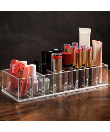 Kurtzy Transparent Acrylic Eyeshadow Makeup Organizer - 8 Compartment Compact Storage for Eyeshadow Rouge & Bronzer | L21.5 x W8.5 cm - International Shipping - Buy Online on GoSupps.com
