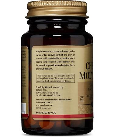 Buy Solgar Chelated Molybdenum 100 Tablets - Premium Supplements for Optimal Wellness - Buy Online on GoSupps.com