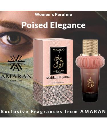 AMARAN Micado Malikat al Jamal Women s Eau de Parfum (EDP) 3.4 FL. Oz (100ml) Women s Perfume with Notes of Nutmeg Litchi Rhubarb Bergamot Turkish Rose Petalia Vanilla Peony Musk Cashmeran - Buy Online on GoSupps.com