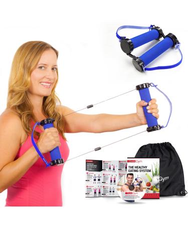 Gwee Best Resistance Bands Exercise Kit Gym Total Body Workout Kit | Ultimate Crosstrainer to Build Muscle & Lose Weight | Includes Workout DVD Travel Bag Healthy Eating e-Book & More Blue
