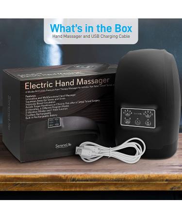 SereneLife Electric Compression Hand Massager - Pain Relief for Arthritis, Carpal Tunnel & Numbness - SLHNDMSG85 - Buy Online on GoSupps.com