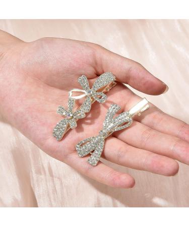 8 Pcs Rhinestone Alligator Hair Clips for Girls and Women - Pearl Crystal Hair Pins for Wedding - White - Buy Online on GoSupps.com