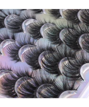 Boahankuke D False Eyelashes Multipack - 20 Pairs, 10 Styles | Natural Wispy Look, 18-20mm 3D Fluffy Crossed Faux Mink Lashes Pack for Cat eye & Round Shape - Buy Online on GoSupps.com