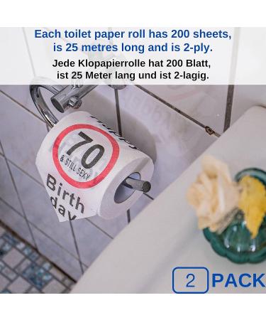 Funny 70th Birthday Toilet Paper - Happy 70 & Still Sexy | 2 Pack Gift & Decor - Buy Online on GoSupps.com