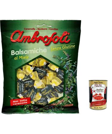 Italian Gourmet E.R. Ambrosoli Caramella Balsamic Candy 135g + Italian Gourmet Pulp 400g Pack of 6