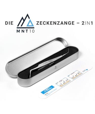 MNT10 Stainless Steel Tee Pliers - 2-in-1 Splinter & Tick Tweezers + Hooks for People & Dogs | Practical Metal Case & Free ID Card - Buy Online on GoSupps.com