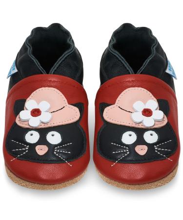 Baby Shoes with Soft Sole - Baby Girl Shoes - Baby Boy Shoes - Leather Toddler Shoes - Baby Walking Shoes 0-6 Months Cat in a Hat