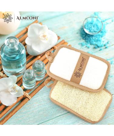 Almooni Premium Egyptian Exfoliating Loofah Pad Body Scrubber - Natural Egyptian Shower Sponge - 2 Pack - Buy Online on GoSupps.com
