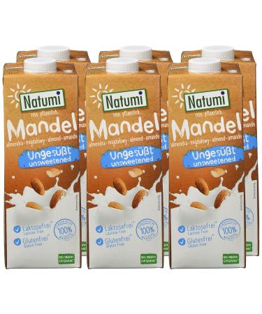 Buy Natumi Unsweetened Almond Drink 1L - Organic Vegan Milk Alternative (Pack of 6) | International Shipping - Buy Online on GoSupps.com