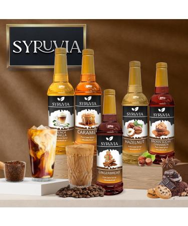 Syruvia Sugar-Free Peanut Butter Cup Coffee Syrup 25.4 fl oz -Zero Calorie Flavoring for Coffee Lattes Shakes Smoothies Desserts 100% Vegan Keto Friendly Gluten Free Kosher. - Buy Online on GoSupps.com
