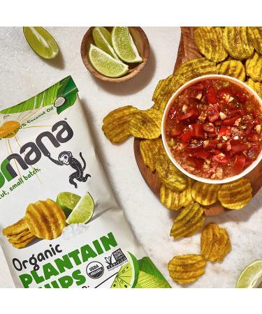 Barnana Organic Plantain Chips - Acapulco Lime 5oz (3 Pack) - Salty Crunchy Snack Cooked in Coconut Oil - Perfect for Everyday Enjoyment - Buy Online on GoSupps.com