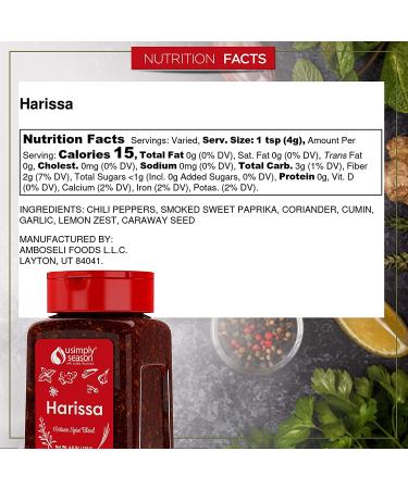USimplySeason Harissa Spice 4.8 oz - Middle Eastern Seasoning, 6 oz Pack of 1 - Buy Online on GoSupps.com