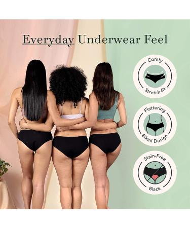 Rael Reusable Period Underwear Bikini - Large Black | Eco-Friendly & Comfortable - Buy Online on GoSupps.com