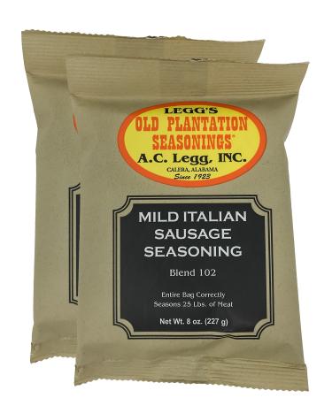 A.C. Legg's - Mild Italian Sausage Seasoning, 2 Packs - 8 Ounce each 8 Ounce (Pack of 2)