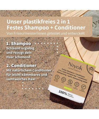 NIYOK 2-in-1 Solid Shampoo & Conditioner Vitamina - Vegan Plastic-Free 100% Natural | Sustainable Hair Care (80g) - Buy Online on GoSupps.com