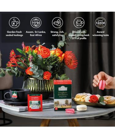 Ahmad Tea English Breakfast - Premium Black Tea Bags - Assam & Ceylon Blend - 20 Aroma-Sealed Tea Bags (2g Each) for Perfect Brew - International Shipping Available - Buy Online on GoSupps.com