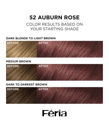L'Oreal Paris Feria Multi-Faceted Permanent Hair Color - 52 Auburn Rose High Intensity Hair Dye for 3X Highlights - International Shipping Available - Buy Online on GoSupps.com