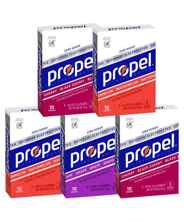 Propel Powder Packets 3 Flavor Variety Pack Electrolytes Vitamins and No Sugar Packaging May Vary 10 Count (Pack of 5) 3-Flavor Variety Pack 10 Count (Pack of 5)