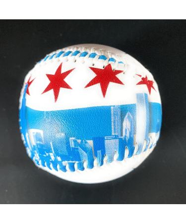 Chicago Las Vegas New York City Souvenir Baseballs in Acrylic Display Case - Baseball Gifts with Chicago Flag Design - Buy Online on GoSupps.com