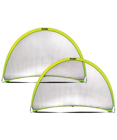 Franklin Sports Pop-Up Dome Shaped Goals - Indoor or Outdoor Soccer Goal - Goal Folds For Storage - 6' x 4' or 4' x 3' Soccer Goal 6' x 4' (Two Goals)
