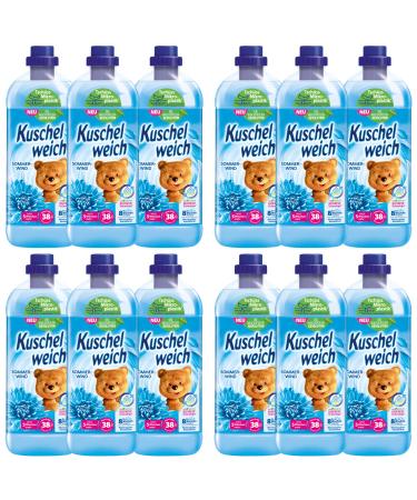 Cuddly soft fabric softener summer wind skin tolerance dermatologically confirmed fabric softener cuddly soft without microplastics practical supply 12 x 1 liter per 38 washes fabric softener summer wind (12 x 1 liter)