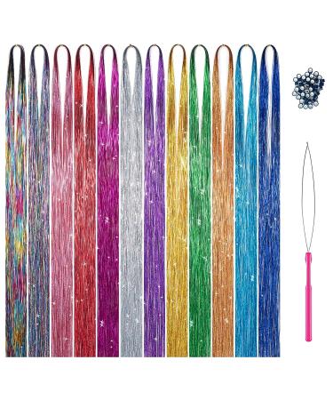 UPTOUP 46 Hair Tinsel Kit - 2000 Strands in 12 Colors - Glitter Extensions for Sparkling Shiny Hair - Silk Fairy Strands for Stunning Look - Buy Online on GoSupps.com