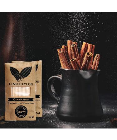 200 Natural Cinnamon Wood Toothpicks - Flavorful Dental Sticks for Oral Care - Buy Online on GoSupps.com