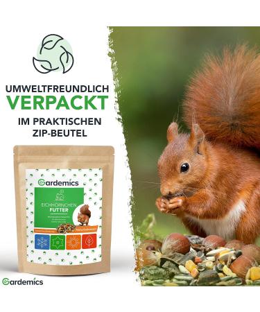 Gardemics Squirrel Feed with Hazelnuts 2kg - Species-Appropriate Year-Round Food for Squirrels & Chipmunks - No Peanuts - Buy Online on GoSupps.com