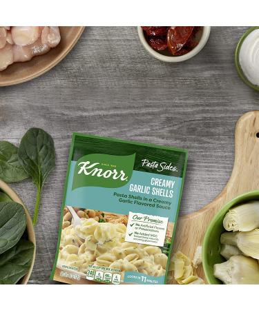 Knorr Pasta Sides Creamy Garlic Shells - 4.4 oz (Pack of 12) | No Artificial Flavors, Preservatives, or MSG - Buy Online on GoSupps.com