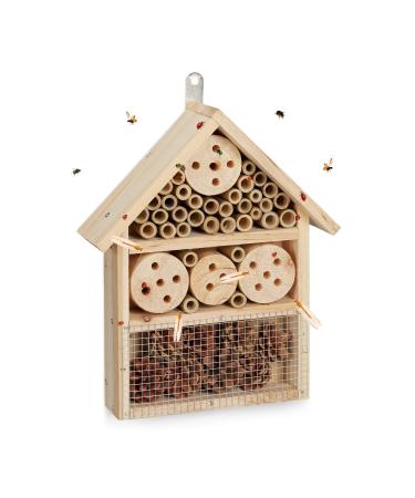 Relaxdays Insect Hotel Assembly Kit Shelter for Bugs Bees & Lacewings Build Your Own 33 x 24.5 x 7 cm Natural 10027823