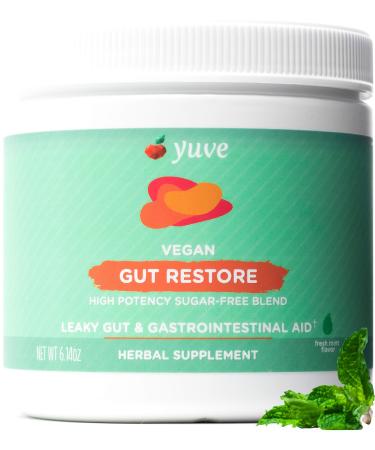 Yuve Gut Health Restore, Vegan & Non-GMO Leaky Gut Repair Supplements, Helps to Relief Bloating, Heartburn, Constipation, Gas & SIBO, with L-Glutamine, Licorice, & Aloe, Pharmaceutical Grade, 30 Servs