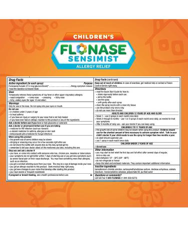 Flonase Sensimist Allergy Relief Nasal Spray for Children - 60 Gentle Sprays, 24 Hour Non-Drowsy Medicine - Buy Online on GoSupps.com